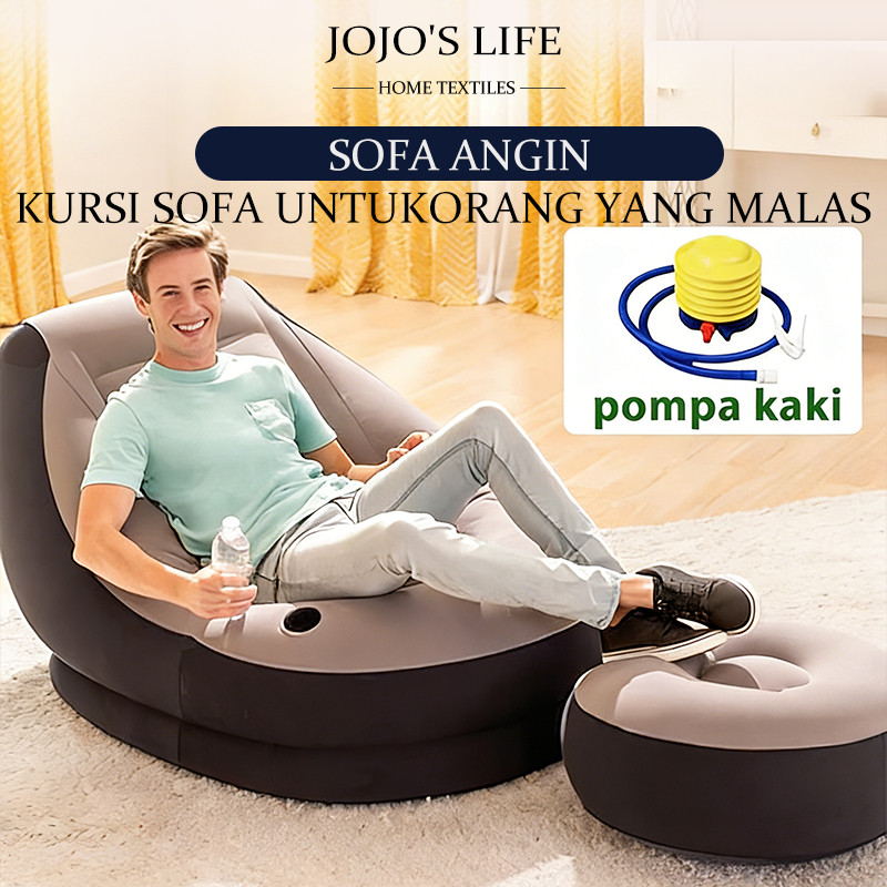 [Promo] Sofa Angin Santai Free Pompa Kursi Santai Dengan Sandaran Kaki