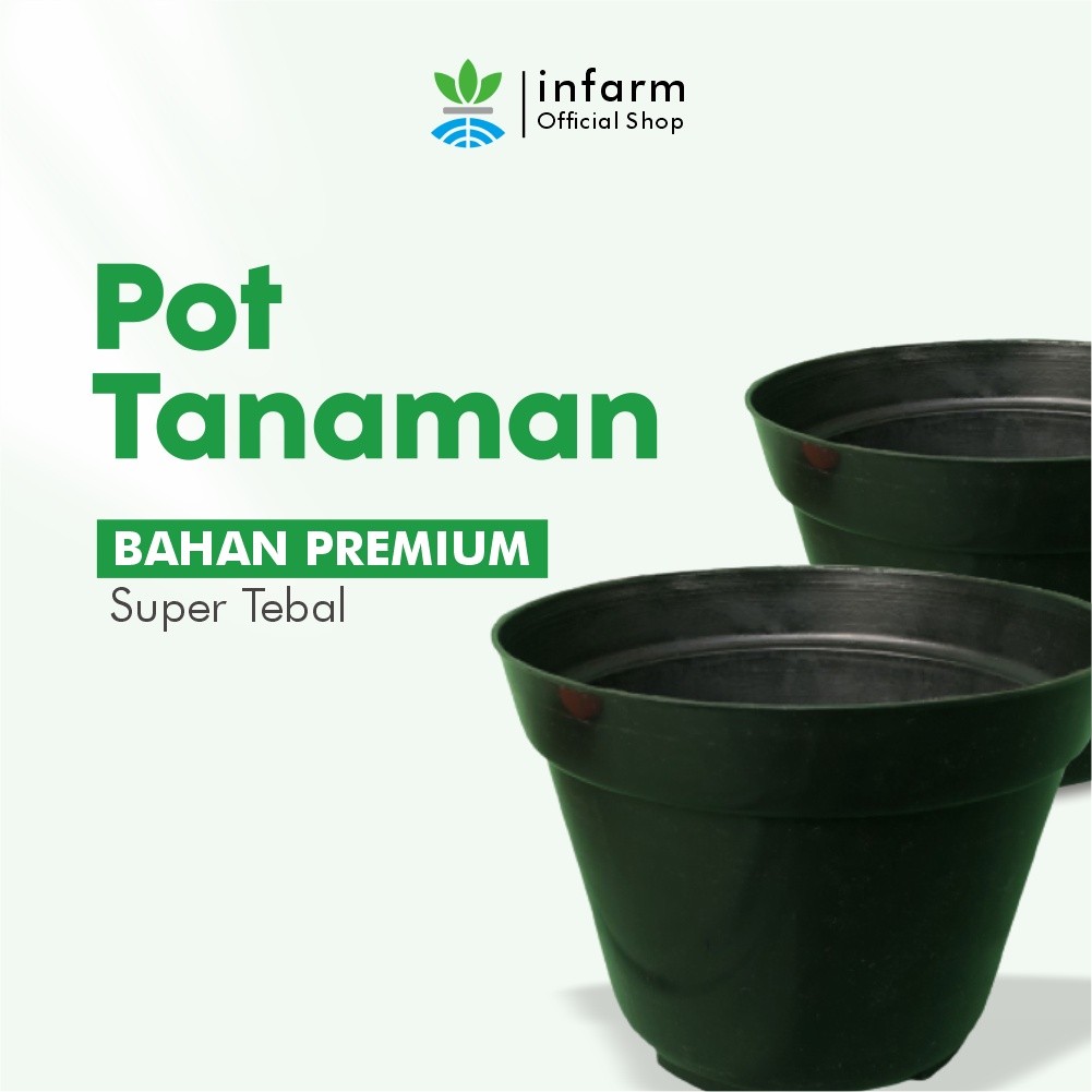 Pot Tanaman Bunga Plastik Hitam Diameter 20 cm untuk Menanam Semua Jenis Tanaman INFARM