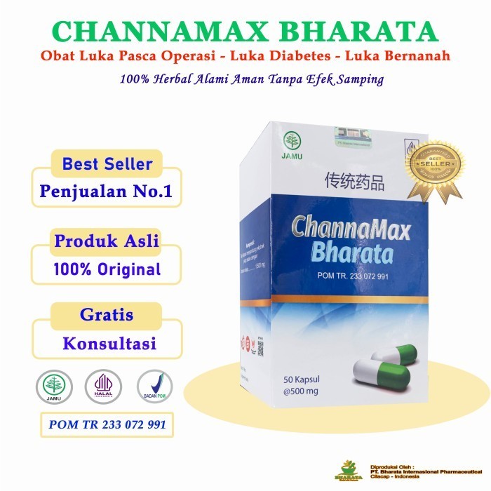 Channamax Bharata 100% Original - Obat Pasca Operasi - Kemasan 500g - Isi 50Kapsul - Produk Original