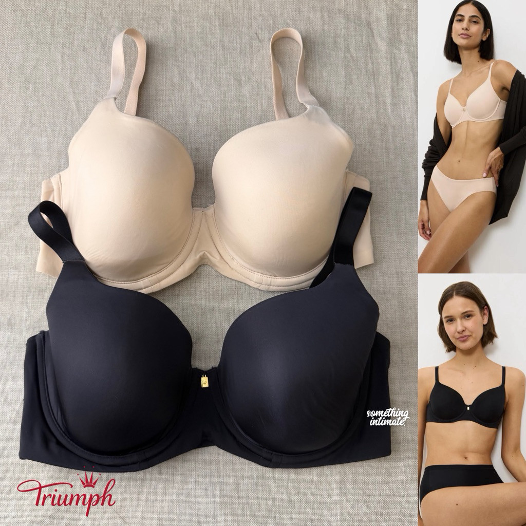 Triumph Full Figure Big Size Body Makeup Essentials Padded Bra / Satin Balconette Soft Cup Bra Breat
