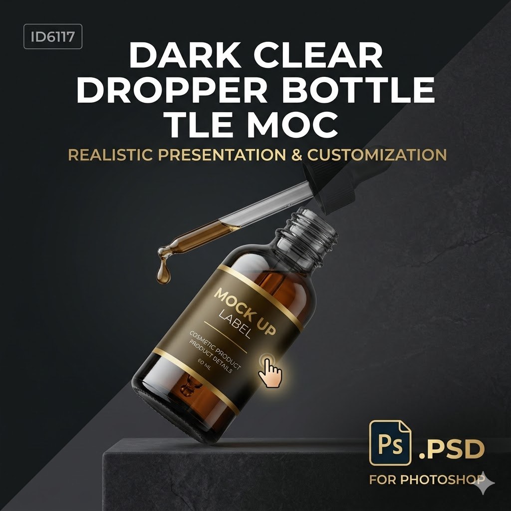 Dark Clear Dropper Bottle Mock Up