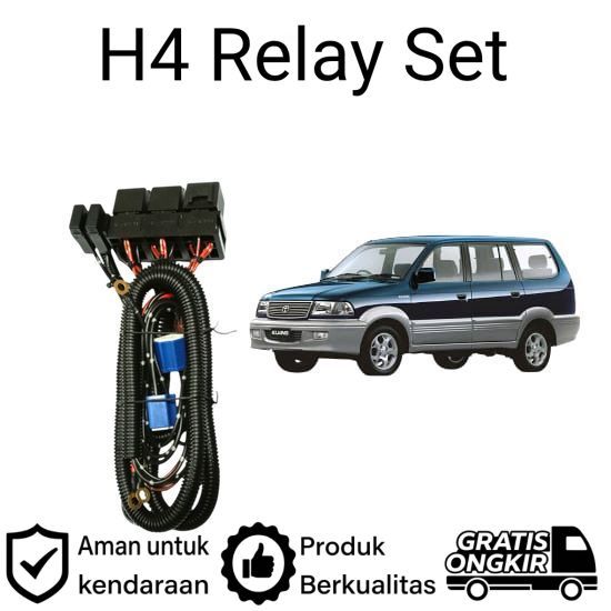 AM Relay Set Lampu Utama LED H4  Mobil Toyota kijang kapsul LGX LSX KRISTA 1997 2004