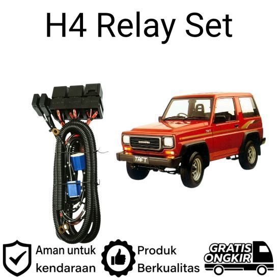 AM Relay Set Lampu Utama LED H4  Mobil Daihatsu Taft GT
