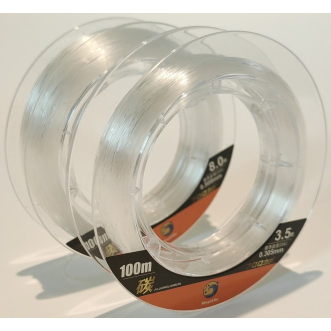 Bingolife Senar Pancing Full Fluorocarbon 100m Bening Tahan Aus Tarikan Kuat Sensitif untuk Laut Dal