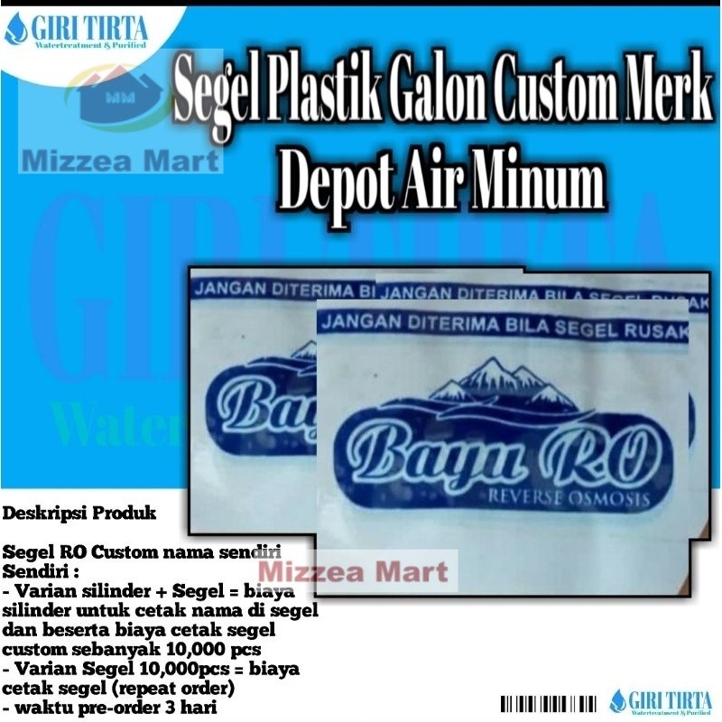 MizzeaMart Giri Tirta - Segel Plastik Galon Custom Cetak Nama Depot Sendiri