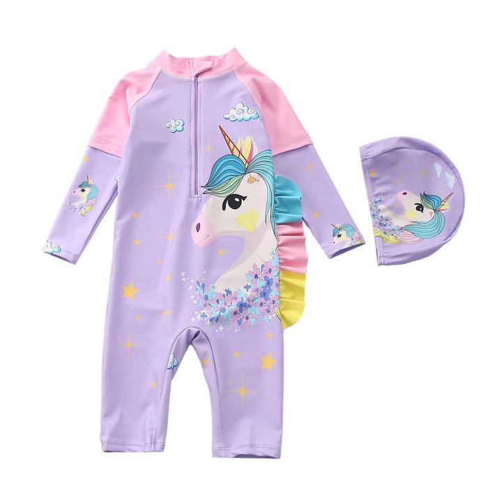 [ravvox] ET16 Baju Renang Anak Perempuan/ Baju Renang Anak Muslim/ Baju Renang Hijab anak - Flower U