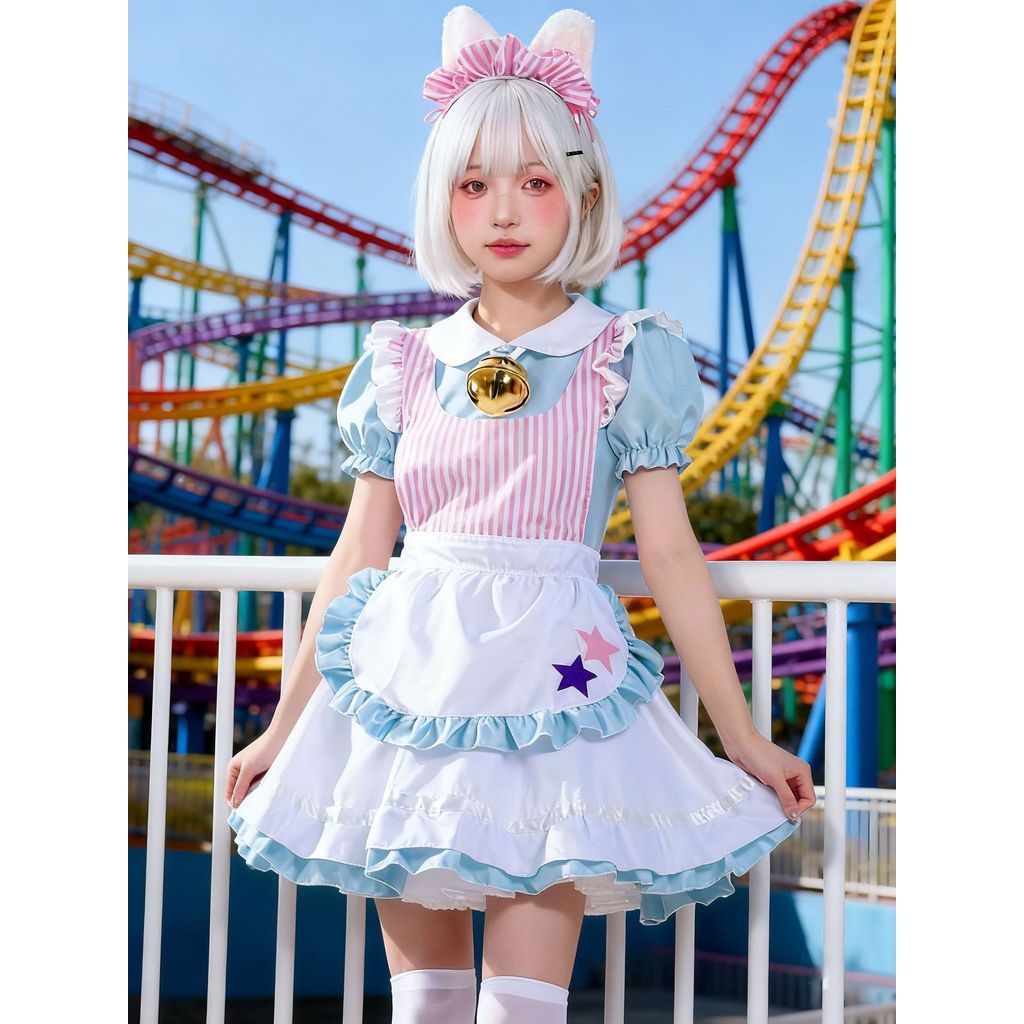2026 New Real Shot Anime COSPLAY Maid Costume Cute Sexy Lolita Maid Outfit Restaurant Workwear
