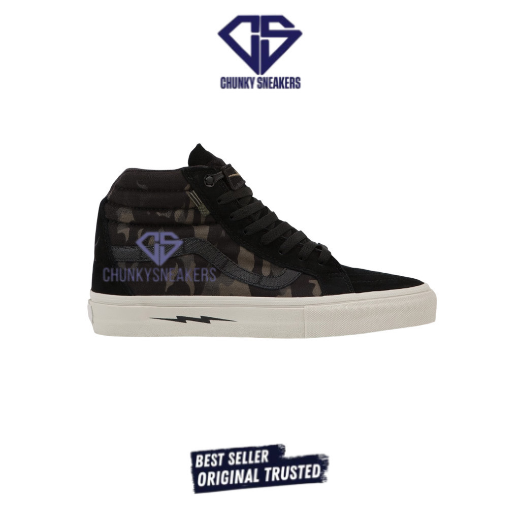 Sepatu Sepatu Vans Sk8 Hi Notchback Defcon Multicam Jungle Black 100% Original BNIB