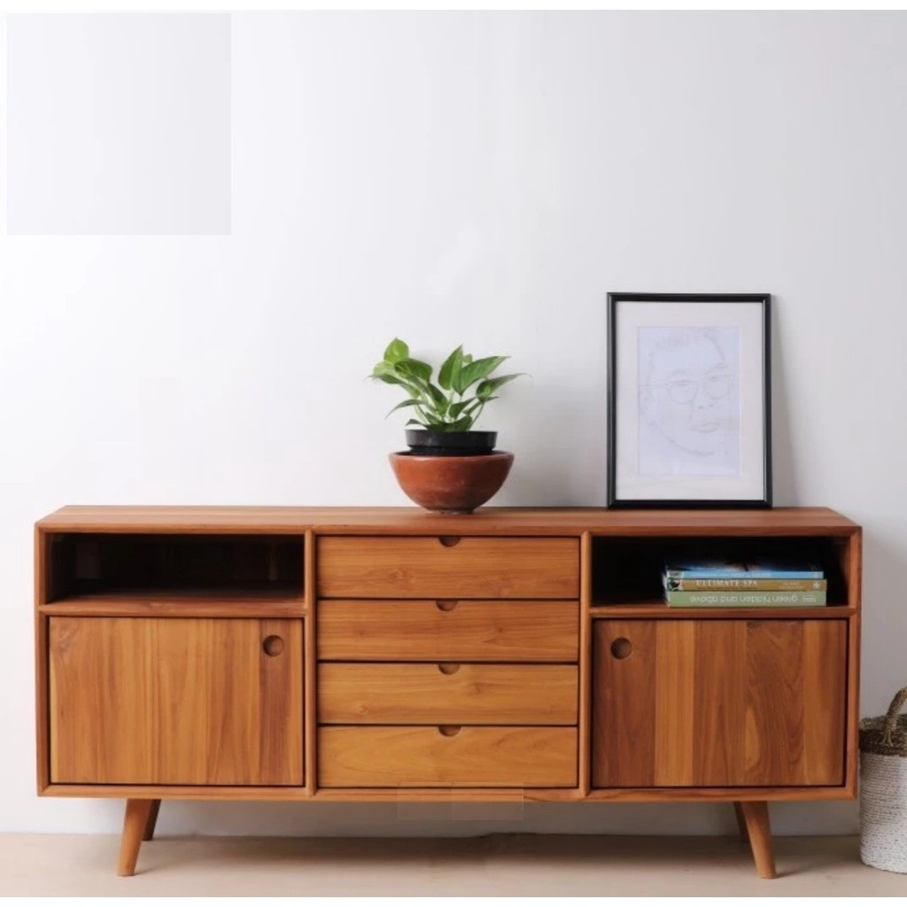 BEST SELLER CUSTOM  BUFET TV MEJA TV RAK TV KAYU JATI RETRO MINIMALIS MODEL TERBARU
