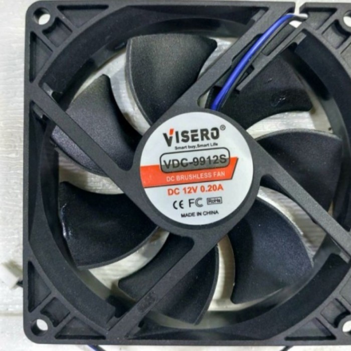 VISERO KIPAS DC 12V 12 VOLT 8X8X1.5 CM 8 X 8 X 1.5 CM MINI FAN KIPAS PENDINGIN AKI DC PLUS SOCKET BL