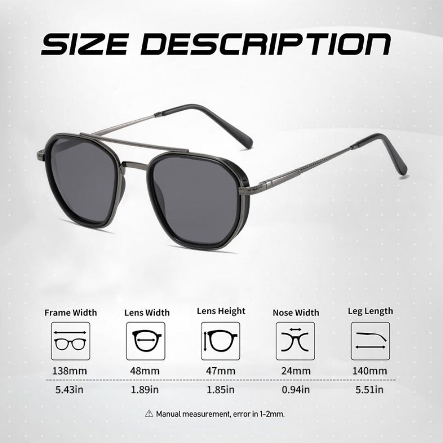 CRIXALIS Polygon Polarized Sunglasses for Women Fashion Metal Spring Hinge Design Sun Glasses Female