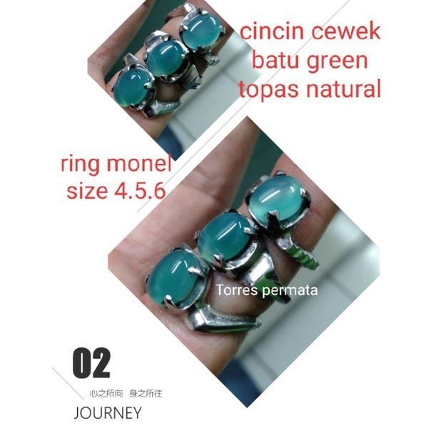 CINCIN BATU WANITA/CEWEK HIJAU TOPAS