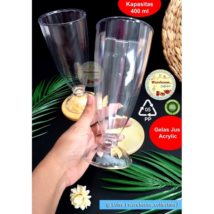 GELAS JUS ACRYLIC/AKRILIK TEBAL/ GELAS JUICE BELIMBING/GELAS JUS PLASTIK 400ML/bj