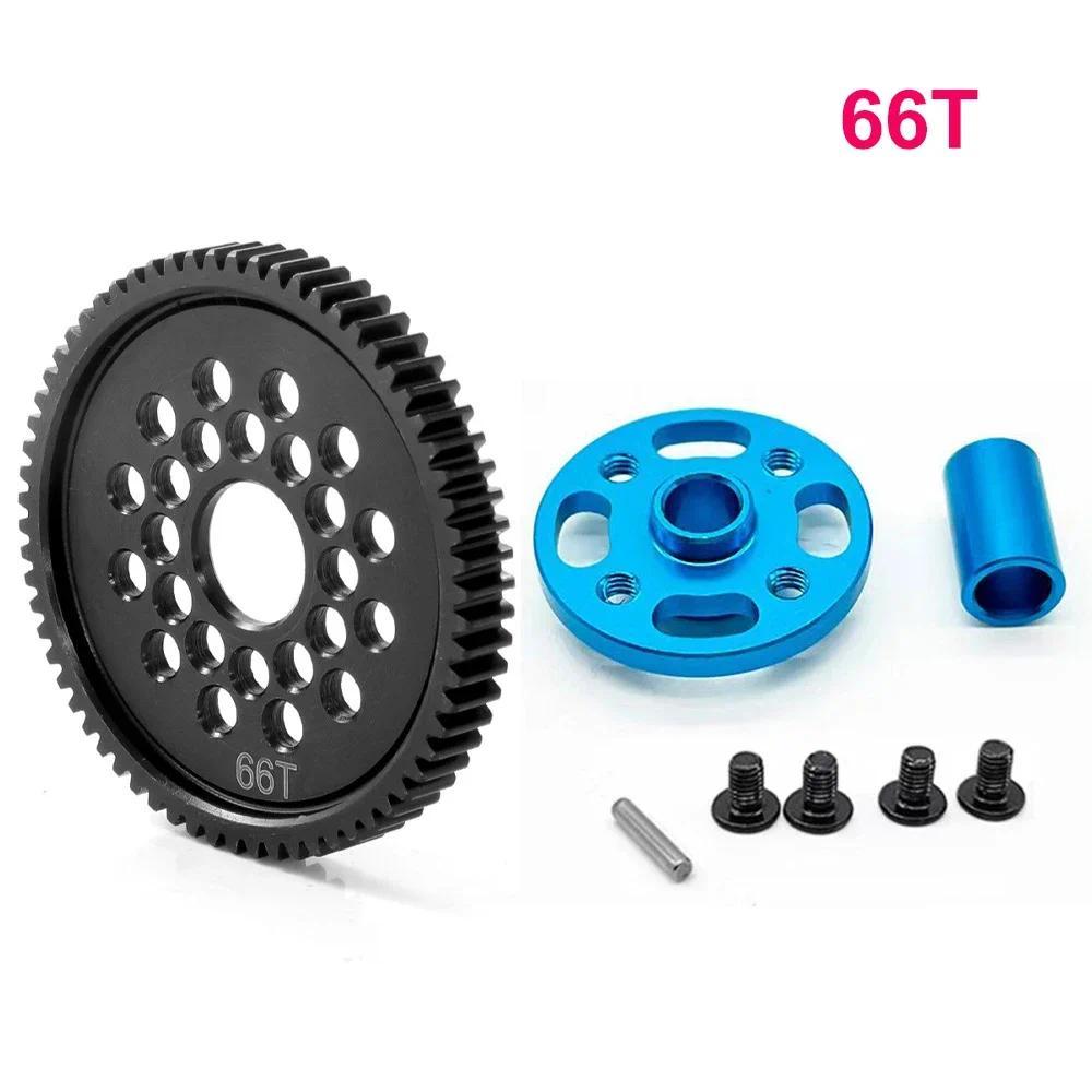 Metal 63T 64T 66T 71T 54500 Spur Gear and Gear Mount High Speed Gear Set for Tamiya TT-02 TT02 1/10 