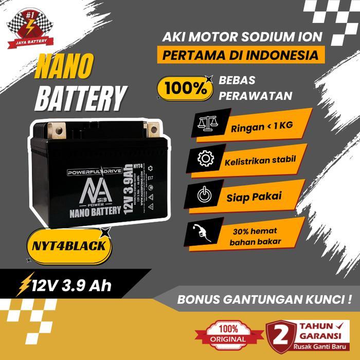 Khusus pengiriman Kargo Aki Motor Nano Sodium Ion JayabatteryNano Sodium Ion Jayabattery - NYT4 Blac