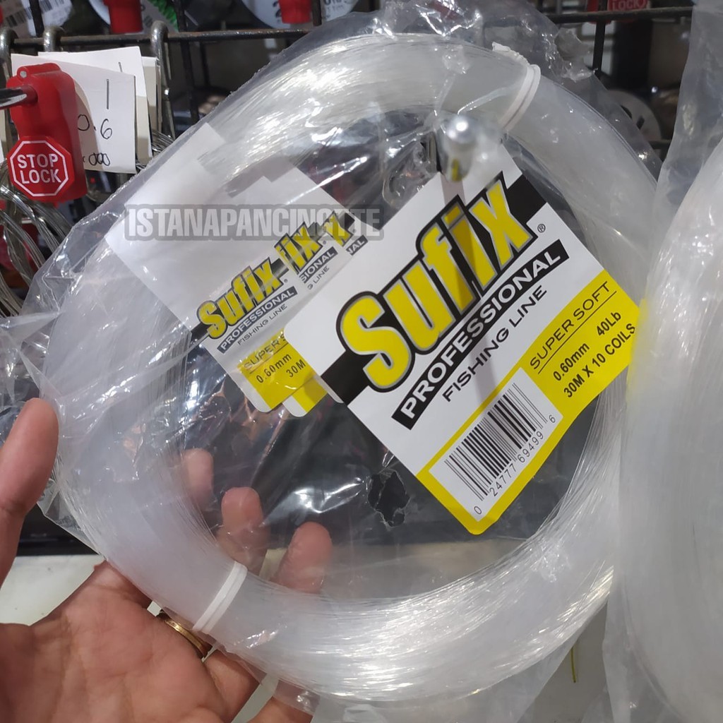 SENAR SUFIX / NYLON / NILON SUPER SOFT WHITE PUTIH / BLUE BIRU SIZE NO. 6LB, 8, 10, 12, 15, 20, 25, 