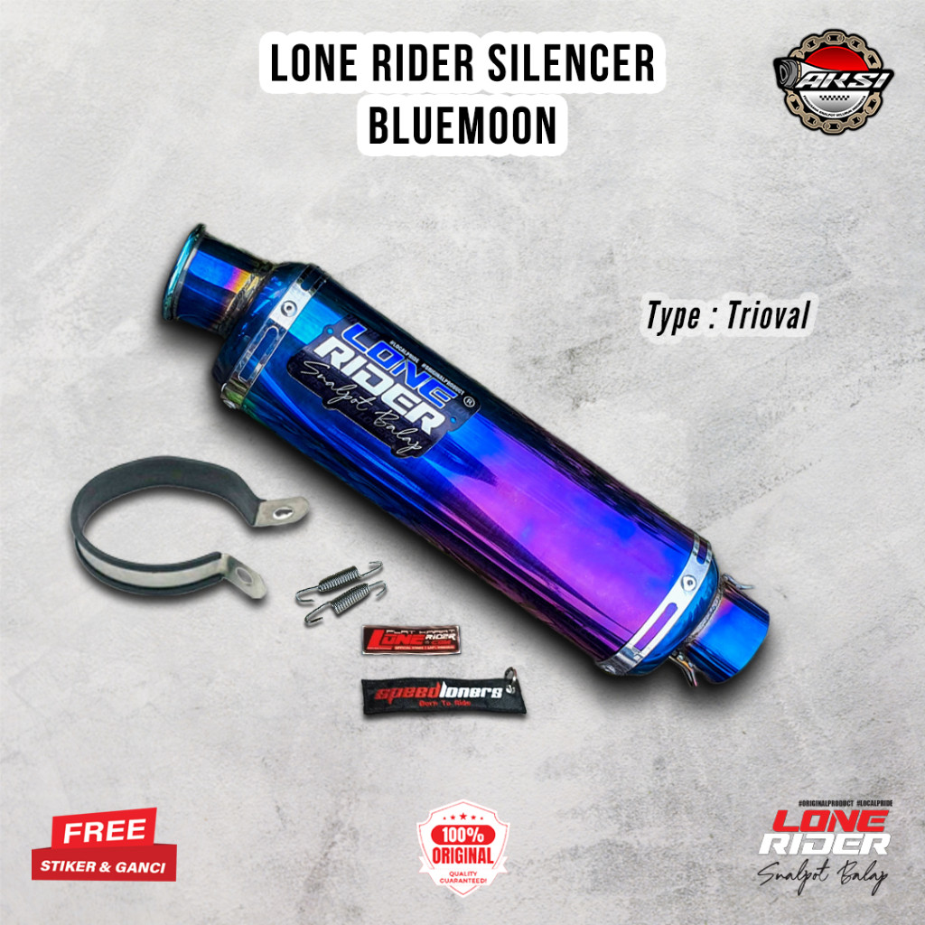 ORIGINAL LONE RIDER Silencer Trioval Bluemoon - Knalpot Racing Lone Rider