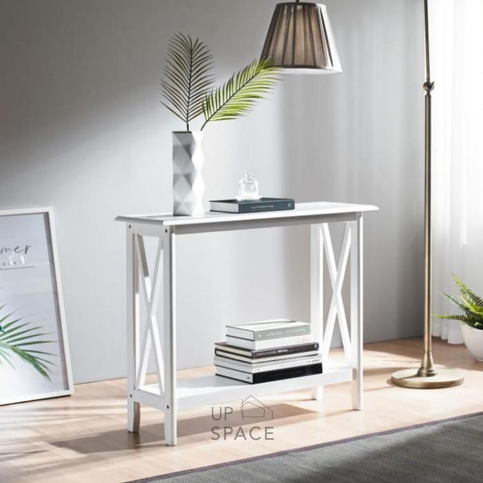 Up Space Kyla Console Table / Meja Konsol / Meja Dekorasi / Meja Hias - 1 Rak, Putih NF4