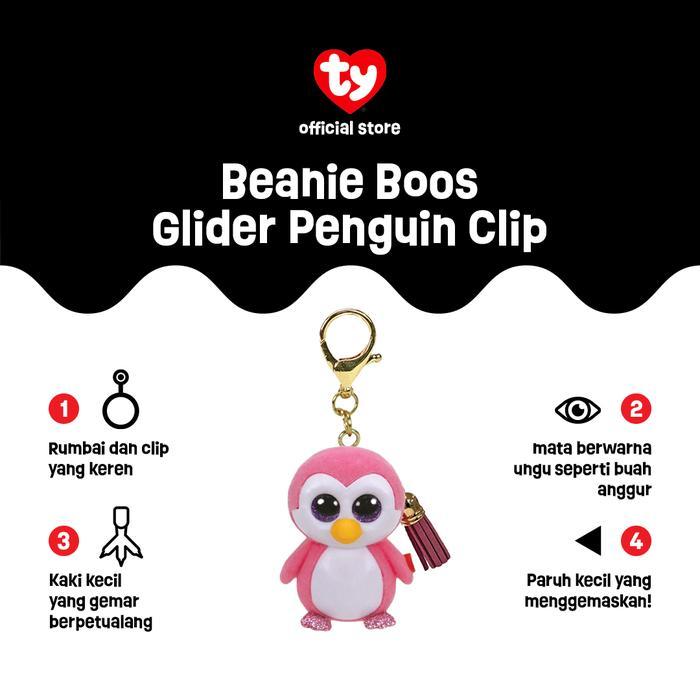 TY Beanie Boos Glider Penguin Keychain - Gantungan Kunci Boneka