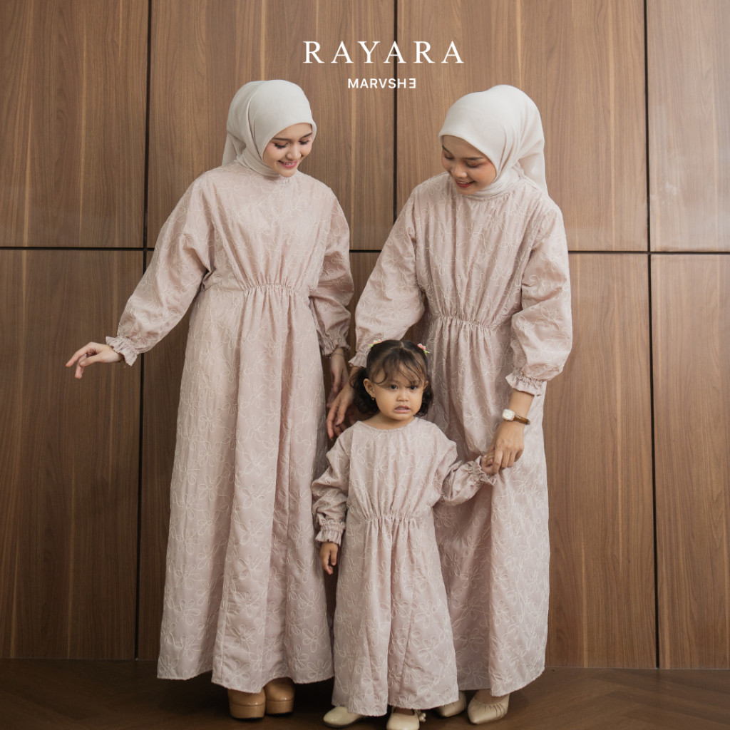 Rayara Kaftan Embroidery Ibu dan Anak Couple Baju Lebaran 2026 Murah