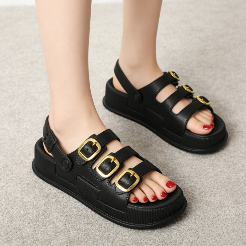 SoleHub Sandal Wanita Platform 4cm Sandal Slop Wanita Sandal Fashion Korea Sandal jelly Bahan EVA