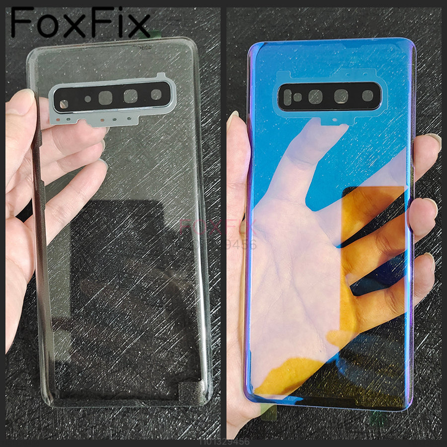 Transparent Clear Glass For Samsung Galaxy S10 5G S10 Plus S10e Battery Cover Back Glass Panel Rear 