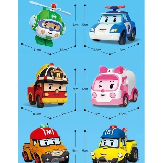 Korea Toys Robocar Poll Robot Poli Amber Roy Car Model Anime Action Figure Toys For Children Best Gi