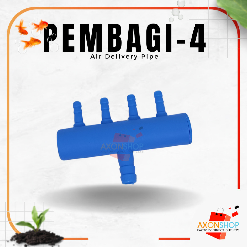 AXON Pipa Pembagi Aerator 4 Lubang Cabang Udara 4 Output Air Splitter