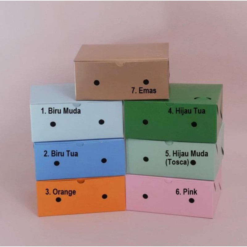 TERBARU Dus Snack Kotak Kue Makanan Kecil Warna 16x12x7 ( 100 Pcs )