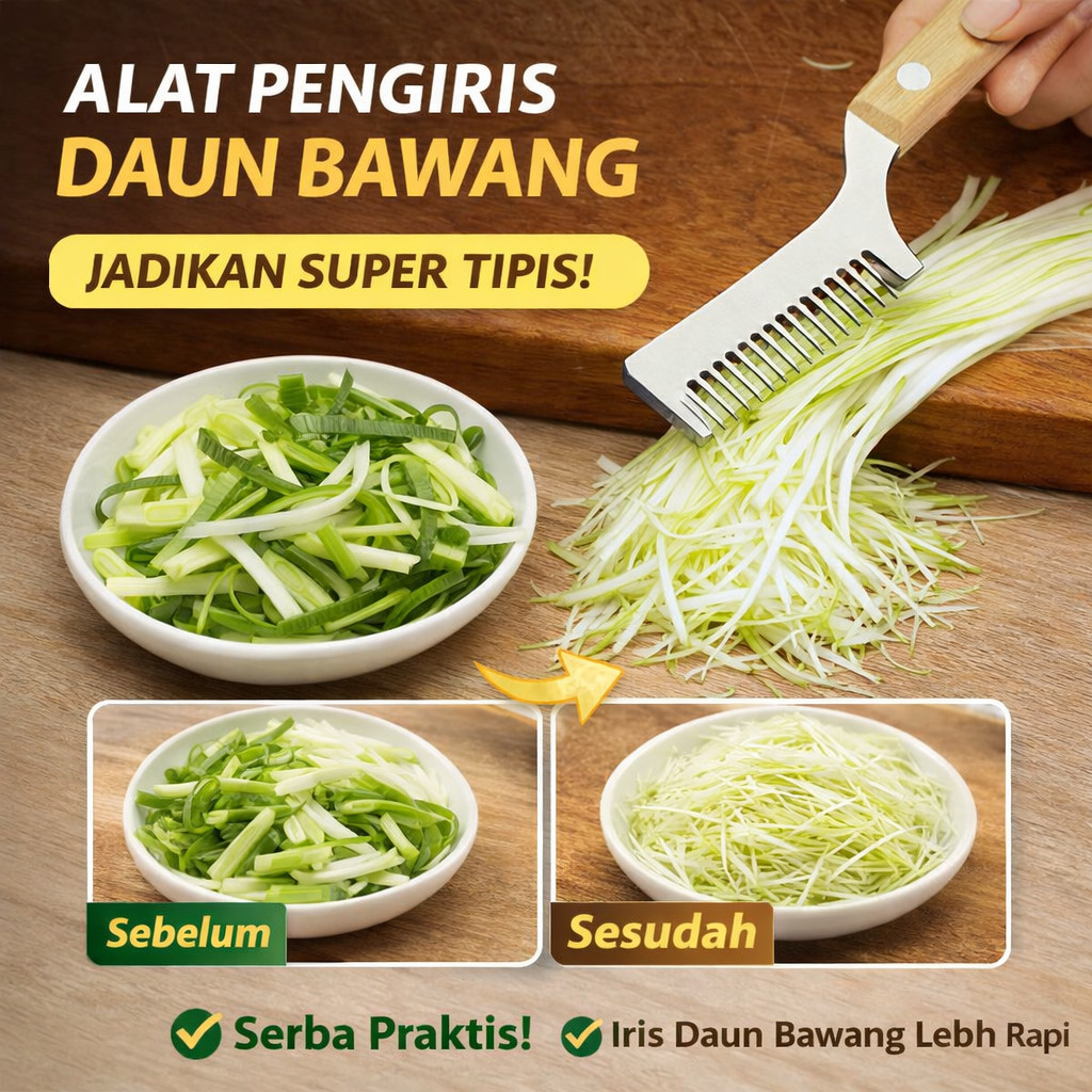 Alat Iris Bawang / Pisau Iris Bawang Stainless Steel / Alat Iris Bawang Super Tipis / Alat Iris Bawa
