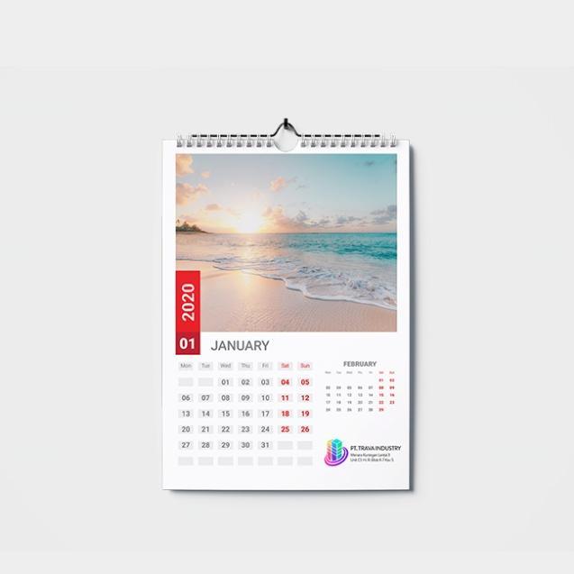 kalender dinding 2026 cetak custom - 1Bulan 12Lembar