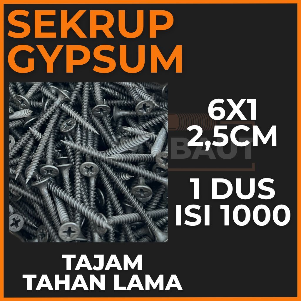 SEKRUP GYPSUM 6X1 (ISI 1000 PCS)