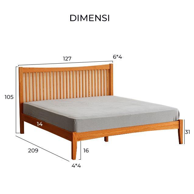 dipan kasur divan kasur dipan tempat tidur minimalis dipan kayu - 120x200, Natural