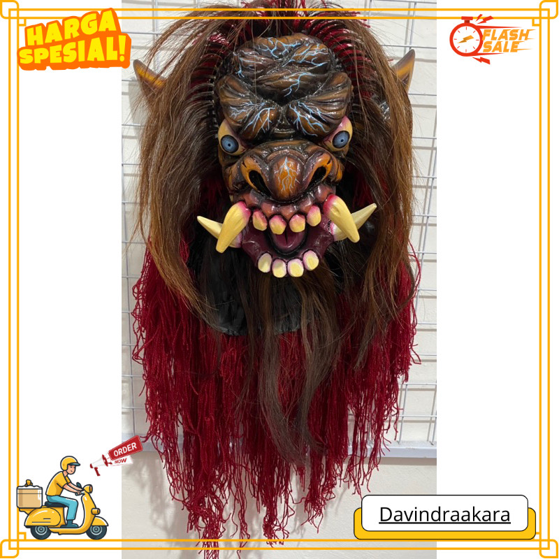 Baru (BISA COD)TOPENG GEDRUK BUTO SIZE XL DEWASA BAHAN KAYU FOTO VIDIO ASLI DDK