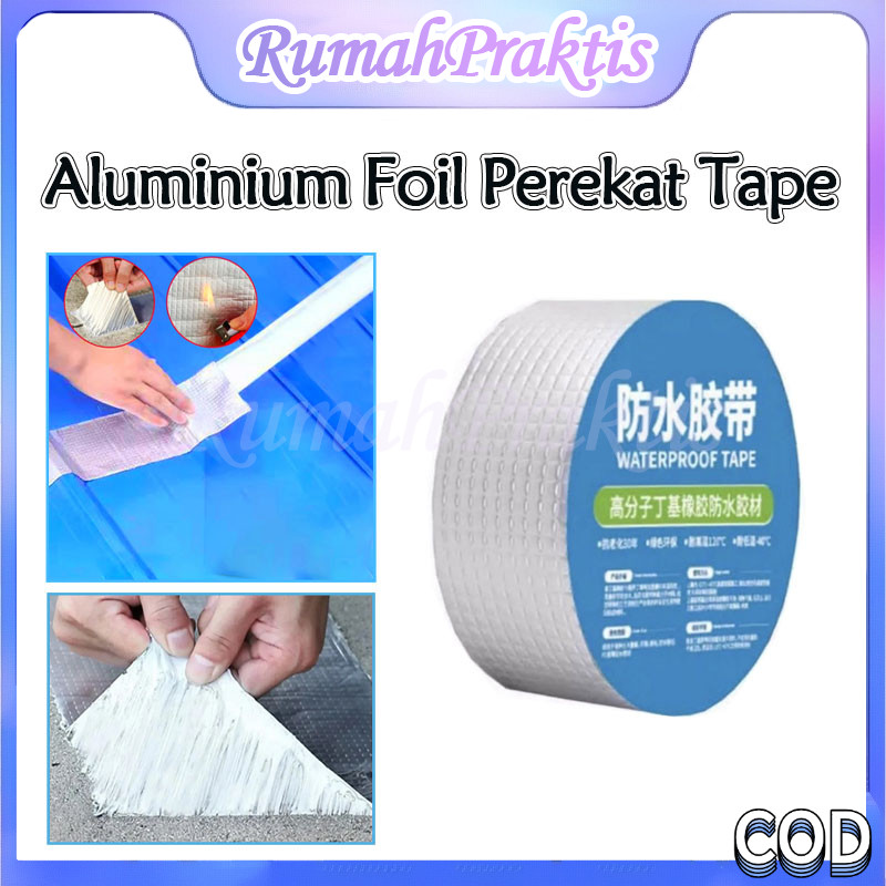 aluminium foil perekat tape/5m lakban anti bocor aluminum foil/lakban anti bocor