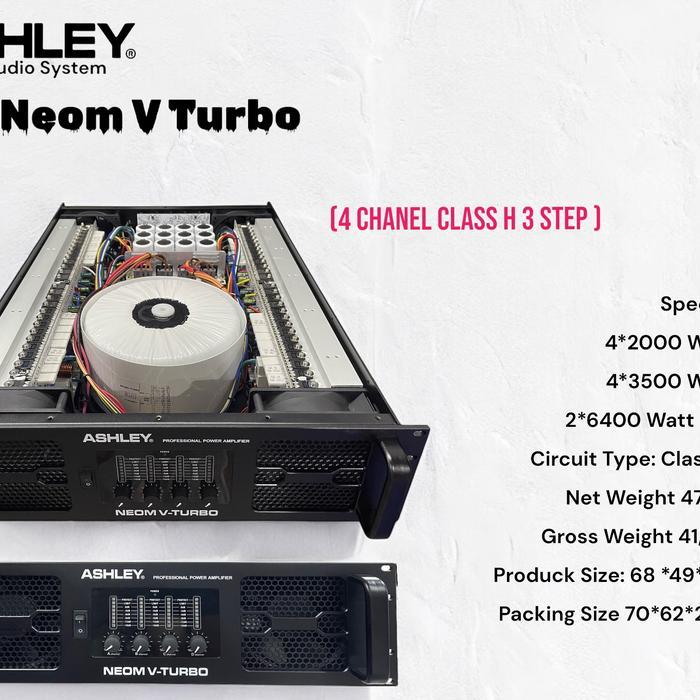 Power Ashley Neom V Turbo Clas H 3 Step 4 Chanel Amplifier
