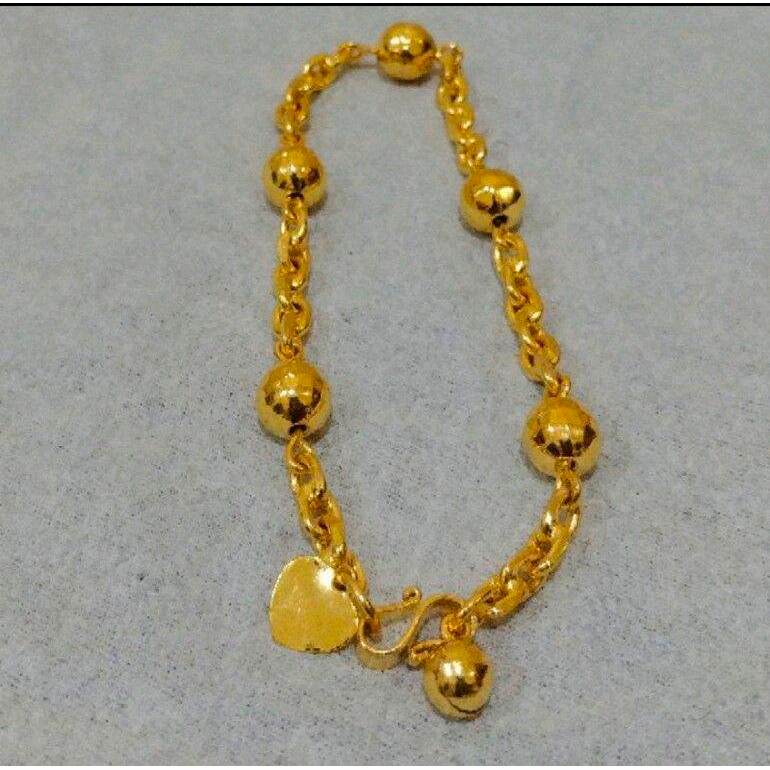 Gelang rantai bola nori lapis emas