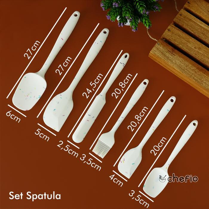 Chefio Spatula Set Silikon / Baking Cooking Utensil Set Candy Color - Spatula saja