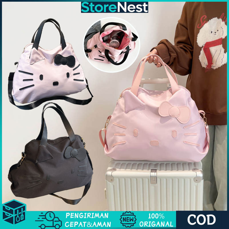 Tas Travel Hello Kitty Lucu Tas Besar Travel Bag Tas Perjalanan Kartun Tas Selempang Tas Tenteng Tas