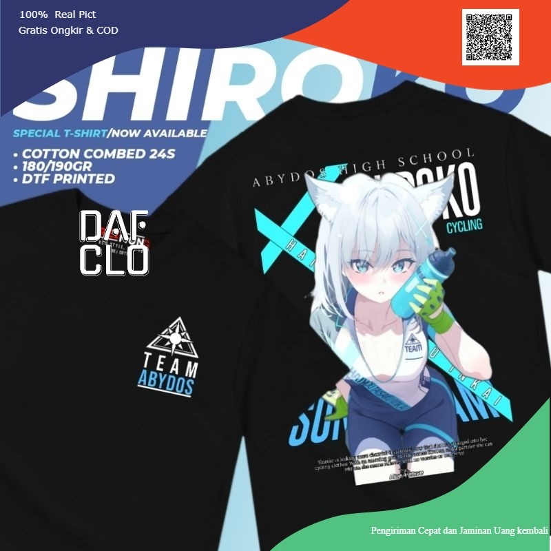 Kaos Baju Game Sunaookami Shiroko Cycling Blue Archive  Baju Anime d2