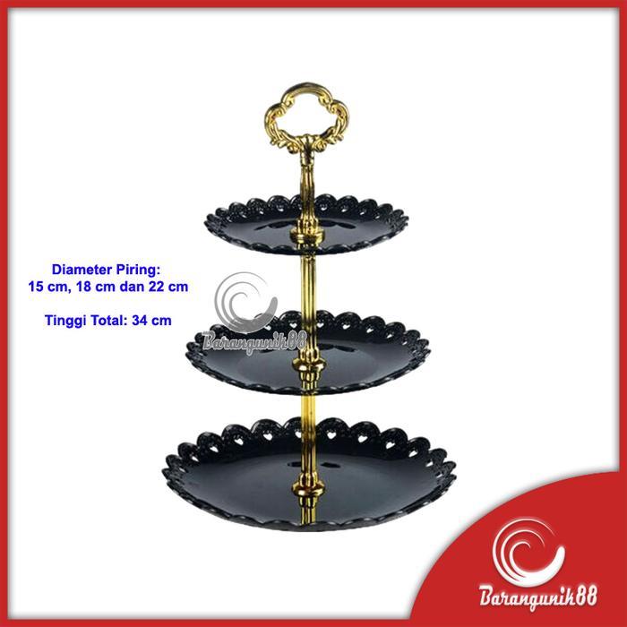 Rak Kue Susun 3 Tingkat Detachable Cake Stand Display - Rak Susun Hitam