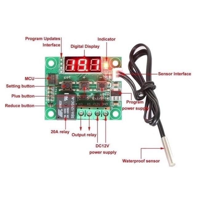 Temperature Controller Termostat Dital W1209 12V DC