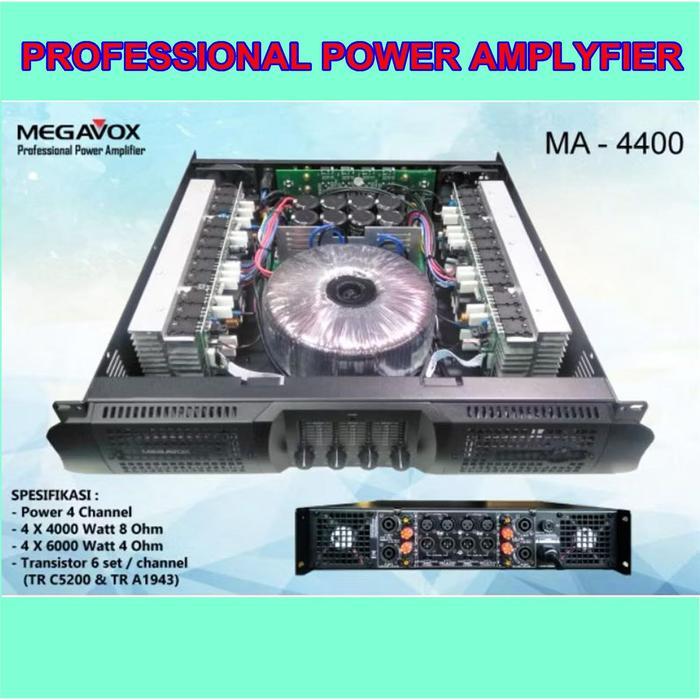POWER AMPLYFIER MEGAVOX 4 CHANNEL MA4400 ORIGINAL DESIGNED IN USA