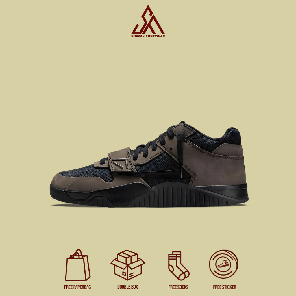 Sepatu Sneakers Nike Travis Scott Air Jordan Jumpman Jack TR Dark Mocha 100% Original Unisex