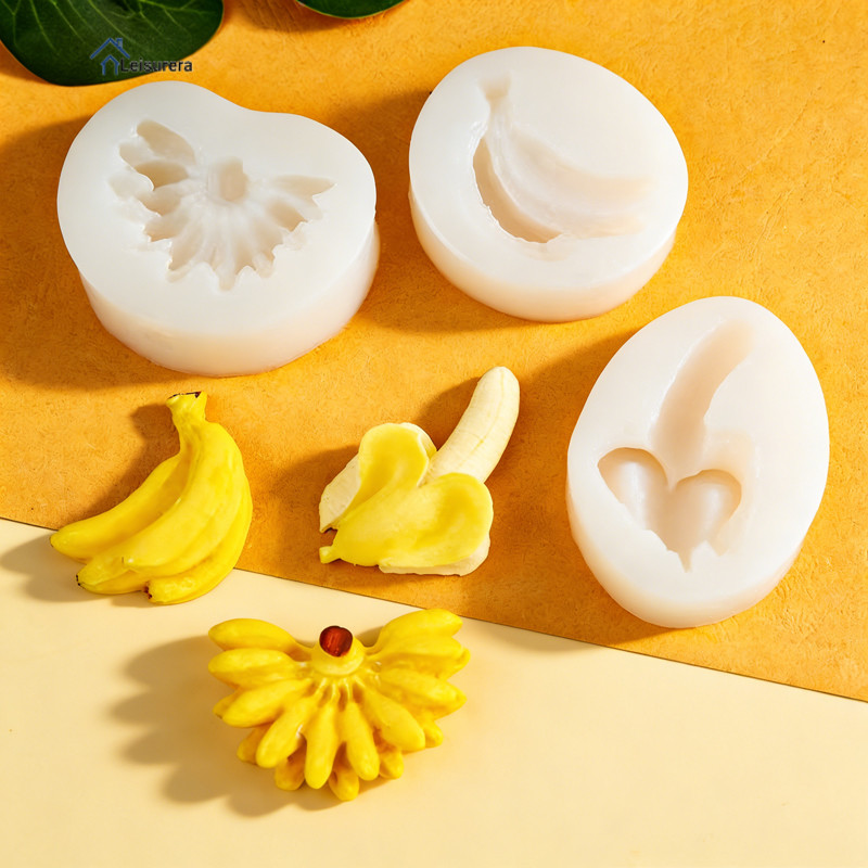 Cetakan Sisir Pisang Silikon Coklat Fondant Pudding Jelly Clay Resin/3D Cetakan silikon pondant pisa