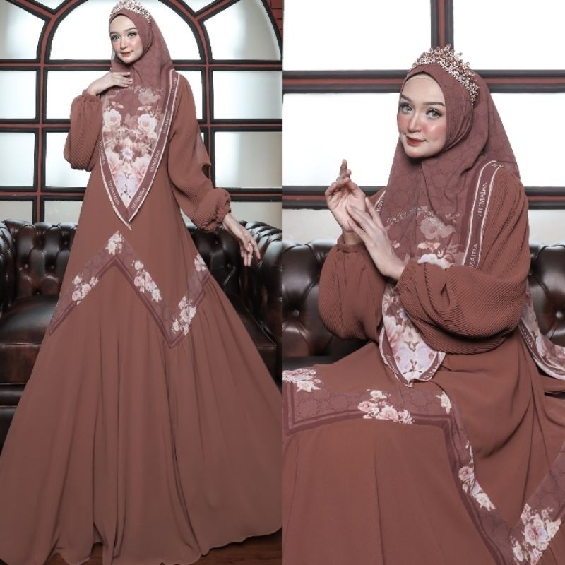 AA12 Zaina Series by Humaira Syari Gamis Ceruty Premium Terbaru PREMIUM 2026