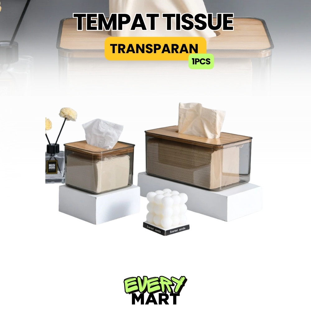 Tempat Kotak Tisu Kayu Transparan Aesthetic  Tempat Tissue Kamar Mandi Dapur Modern