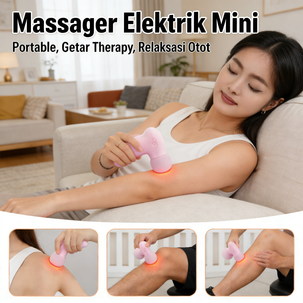 Alat Getar Mini Pijat Pijat Elektrik Otot Terapi Portable Relaksasi