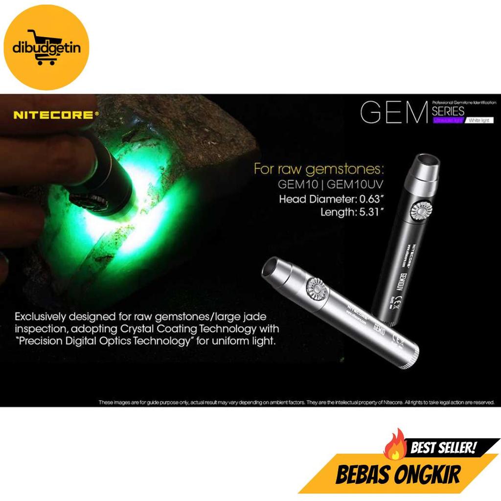 Nitecore GEM10UV Senter Indentifikasi Batu Mulia Gemstone Ultraviolet