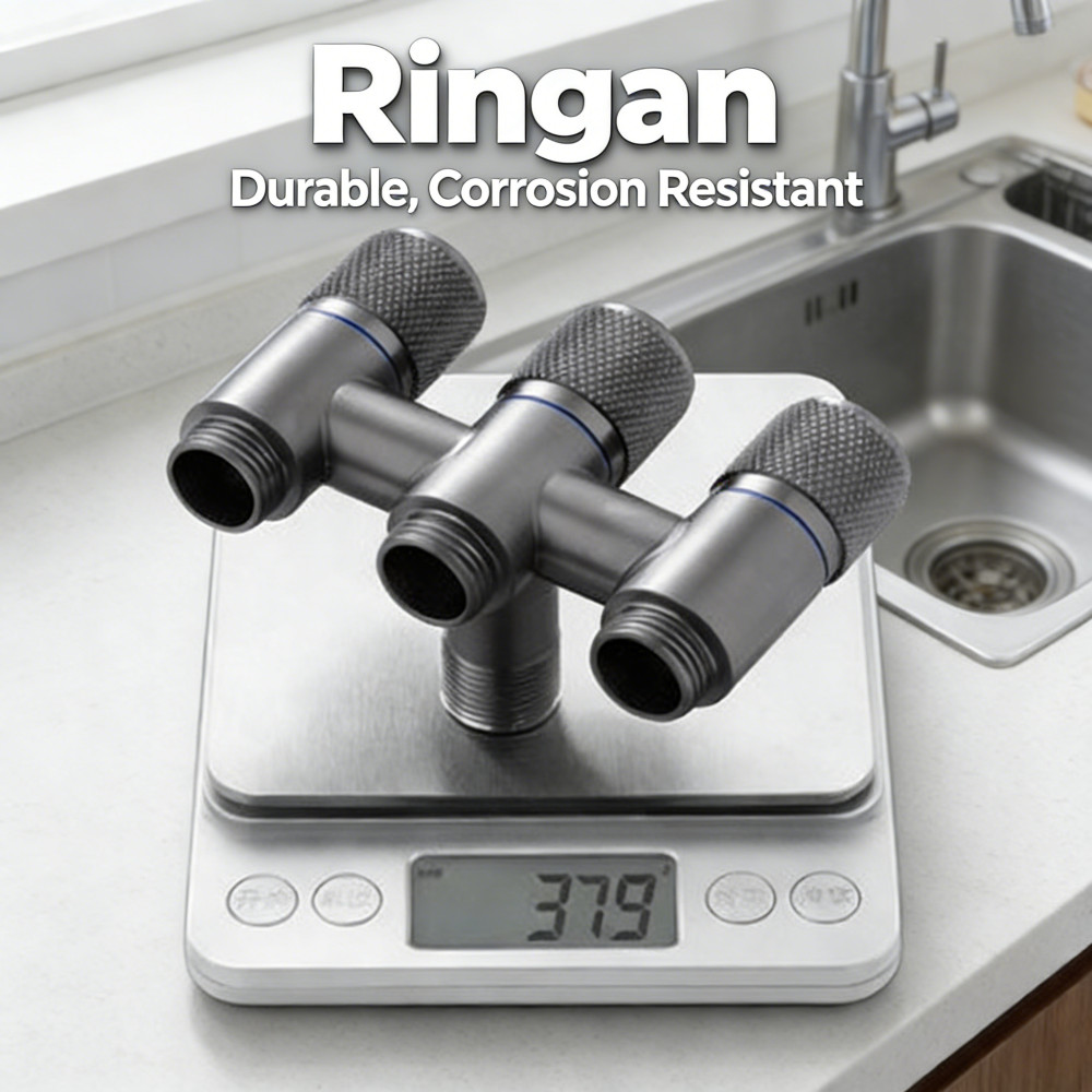 Tiga arah Katup kontrol Katup penutup otomatis Katup sudut mesin cuci Katup distribusi air empat ara